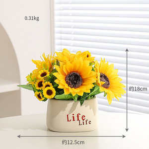 Trang trí nội thất, mini thường xanh nhân tạo mọng nước nhỏ chậu cây - Product Image 2