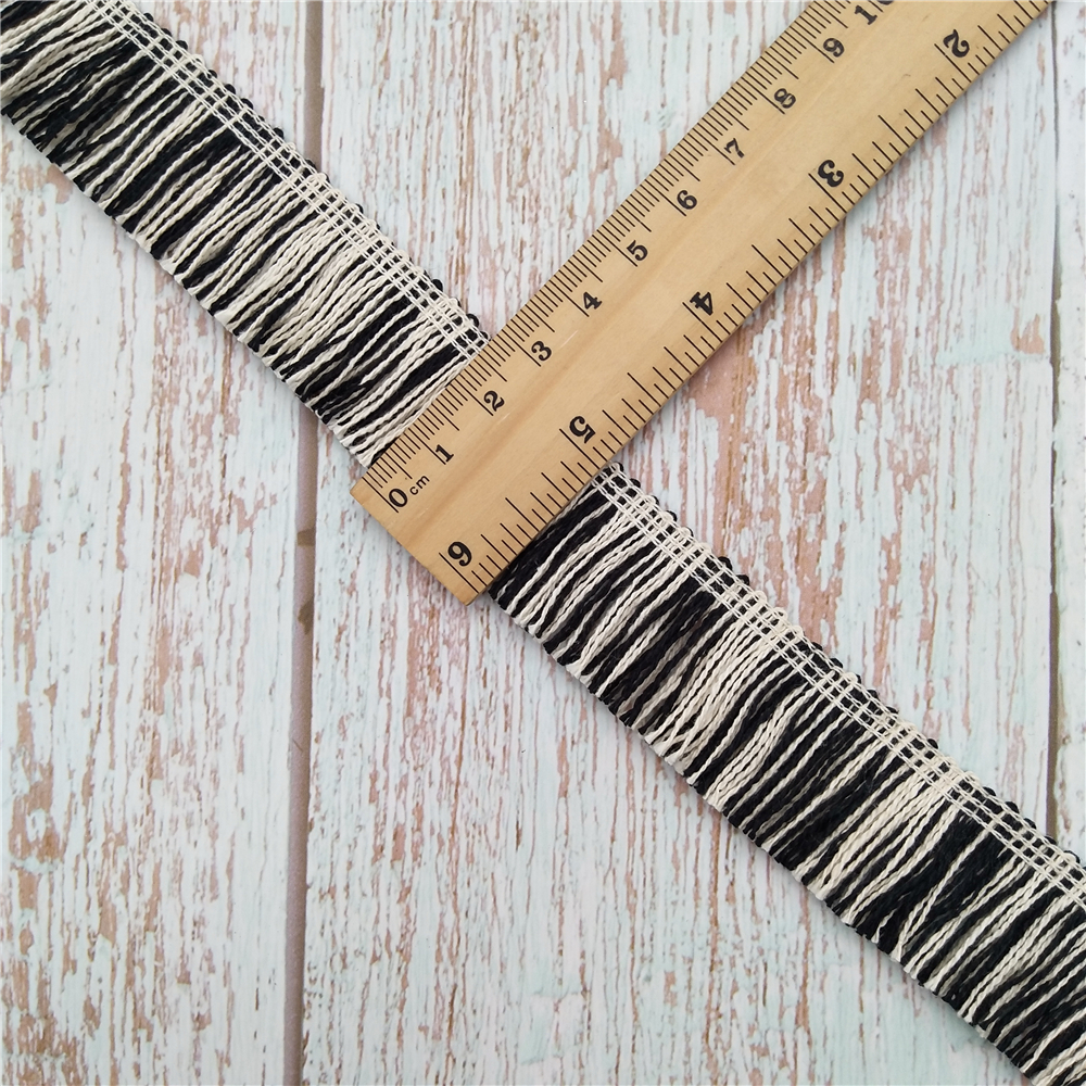 2,7 см двухцветная черно-белая кисточка отделка бахрома