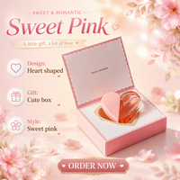 Parfum pour femmes 50 ml, senteur florale fruitée, en flacon en verre en forme de cœur romantique avec boîte cadeau pour la Saint-Valentin, vente en gros