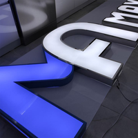 Enseigne commerciale extérieure en 3D, enseigne de magasin, enseigne de commerce, lettres en relief éclairées par l'avant, enseigne en lettres en relief fabriquée, éclairage LED interne