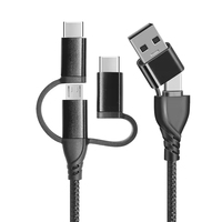 Câble de données USB universel en gros, type C 5-en-1, avec gaine en PVC tressée, charge rapide 3A, de Shenzhen
