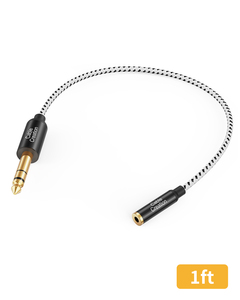 כבל אודיו מצופה זהב CableCreation 6.35mm 3.5mm, מחבר זכר <span class=keywords><strong>1</strong></span>/<span class=keywords><strong>4</strong></span> אינץ', מחבר נקבה <span class=keywords><strong>1</strong></span>/8 אינץ', סטריאו, מעטפת אלומיניום, צמה ניילון, לגיטרה דיגיטלית - Product Image 6