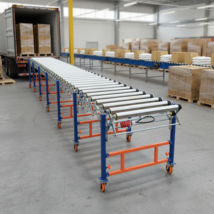 Transportador de Rodillos Expandible Multifuncional que Ahorra Trabajo, Descarga Automatizada de Camiones, Transportador de Rodillos Motorizado Flexible - Product Image 2