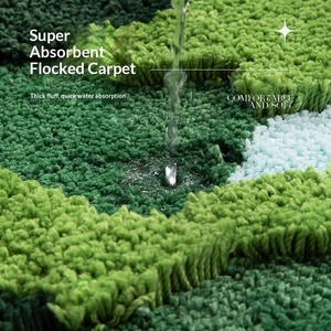 Alfombra de Felpa con Diseño de Mariposa Azul y Rosa, Forma Irregular, para Dormitorio de Niñas, Lavable a Máquina - Product Image 3