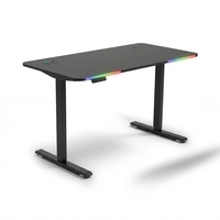 Bureau de jeu électrique extensible en bois et métal AOR BX PINK avec LED et montage facile pour bureau de joueur