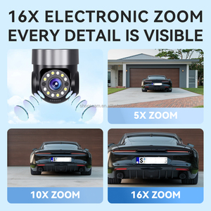 Caméra <span class=keywords><strong>de</strong></span> sécurité extérieure 4G 16MP à <span class=keywords><strong>4</strong></span> objectifs et <span class=keywords><strong>4</strong></span> écrans, suivi automatique, panoramique 360°, liaison alarme Wi-Fi, sans fil, carte SIM 4G - Product Image 3