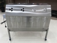Grill à rôtisserie au gaz pour restaurant, en acier inoxydable, four à rôtisserie commercial sur roues avec thermomètre pour la restauration en plein air