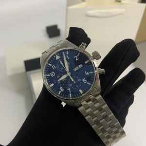 Reloj de Pulsera Cronógrafo para Hombre, Mecánico Automático Premium, Esfera Azul Sunburst, Correa de Acero Inoxidable - Product Image 1