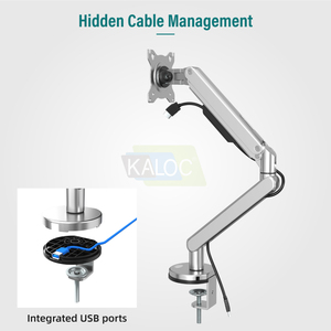 Supporto per Monitor Kaloc DS120 <span class=keywords><strong>Semplice</strong></span> per Monitor da 32 Pollici, Nero e Bianco, Braccio Corto per Monitor da Scrivania - Product Image 5