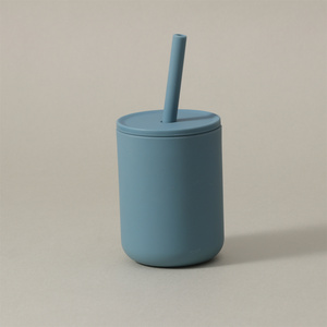 New Baby & Toddler Silicone <b>Straw</b> <b>Cup</b> with Grip Handle Soft Drinking Training <b>Cup</b> with Lids for Starter Learning - Product Image 3
