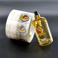 Étiquettes transparentes personnalisées ethniques en rouleau, motif henné, pour bouteille d'huile capillaire, autocollant imprimable