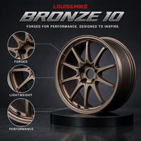 Nouvelle jante en alliage d'aluminium forgé 10 branches bronze mat concave profond logo personnalisé 16-22 pouces 5x114.3