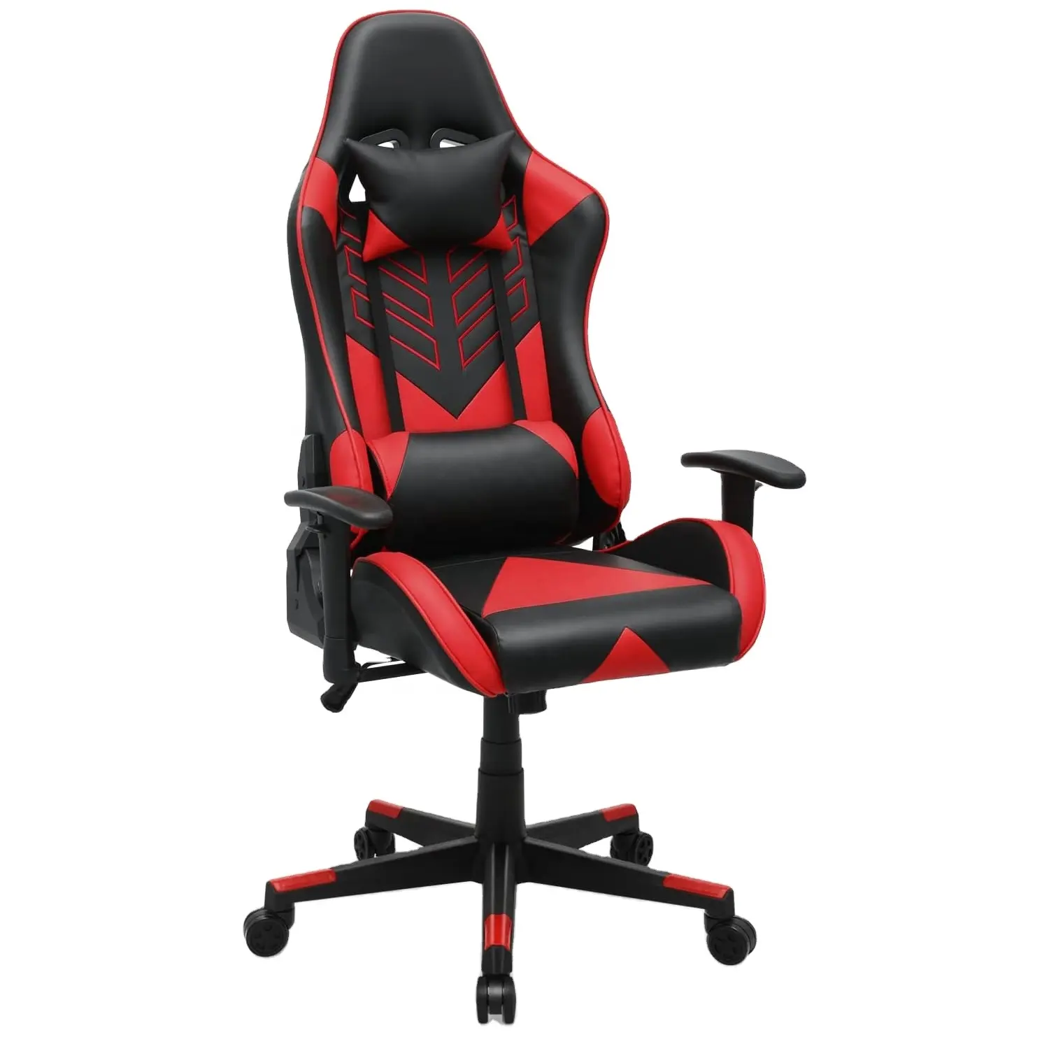 Rgb Gamer Chair Eco-Friendly Red Leather High Back Massage 2d Office Gaming Computer Chair with Headrest and Lumbar Support