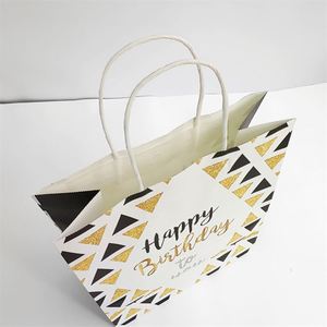 22*11*27cm White Kraft Paper Portable Gift Bags for Kid Party for Candy Chocolate <b>Snack</b> Wholesale Packaging for Crafts Candles - Product Image 6