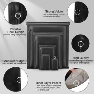 Sacs de protection <span class=keywords><strong>anti</strong></span>-piratage EMP RFID (lot de 5) pour ordinateurs portables, tablettes, téléphones 5G, clés de voiture, résistants à l'eau et au <span class=keywords><strong>feu</strong></span> - Product Image 4