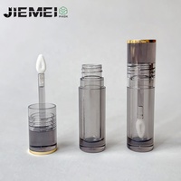 Flacon vide pour gloss à lèvres JIEMEI, 3,5 ml, 4,5 ml, transparent, noir, ambre, rose, PET, vente en gros, tube rond avec bouchon doré