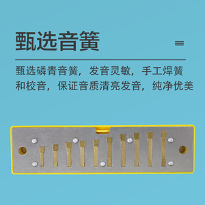 เฟยฟาน ฮาร์โมนิก้าพลาสติก 10 รู เครื่องดนตรีเพื่อการศึกษาสำหรับเด็ก ของขวัญสำหรับผู้เริ่มต้น - Product Image 4