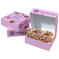 Faltbare flache Papp plätzchen süße Dessert Donut Box Verpackung benutzer definierte Druck Versand Party Dessert Donut Papier Box
