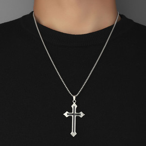 Collane <span class=keywords><strong>con</strong></span> Ciondolo a Croce di Gesù Antiche per Uomo, Stile Hip-hop e Street, Accessori di Gioielleria Maschile - Product Image 2