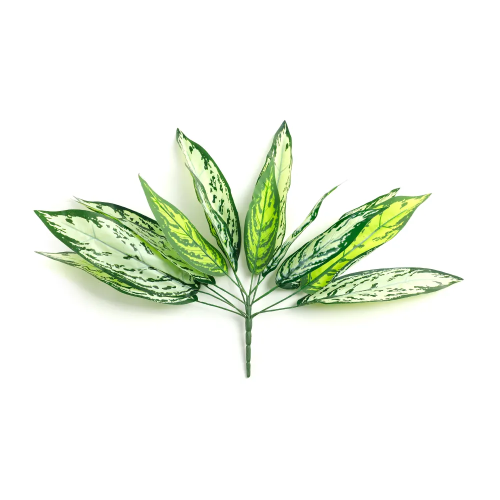 Vendita calda di steli verdi artificiali di Ruscus piante in finta foglia floreale appesa verde Spray in finta vegetazione rami