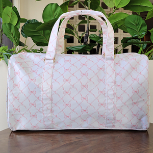 Bolsa <span class=keywords><strong>de</strong></span> lona <span class=keywords><strong>de</strong></span> viaje <span class=keywords><strong>de</strong></span> nailon impermeable con cierre <span class=keywords><strong>de</strong></span> cremallera ligera <span class=keywords><strong>de</strong></span> gran capacidad floral rosa para mujer - Product Image 4