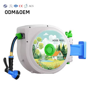 Dévidoir mural haut de gamme pour tuyau d'arrosage de 30 m, dévidoir rétractable mural avec rotation à 180° °   Support pivotant - Product Image 1