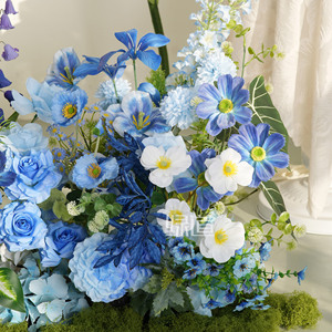Bouquet de fleurs artificielles Greenway bleu pour décoration de mariage, vitrine et scène florale - Product Image 4