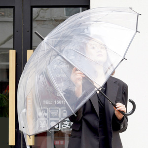 Ô dù tự động trong suốt 16 nan dành cho nữ, cỡ lớn, hai người dùng, màu trắng trơn, kiểu dáng chắc chắn, gấp gọn được, được người nổi tiếng trên mạng giới thiệu - Product Image 2
