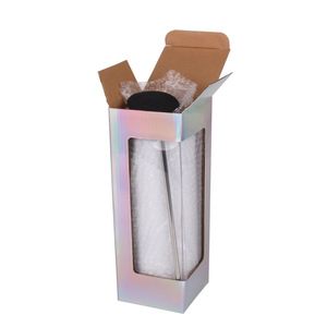 Windowed Auto-Bottom Box Laser Paperboard Box Custom Embossed Recyclable Packaging for Water Cups & Aromatherapy Candles - Product Image 3