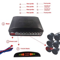 Caméra de recul de voiture universelle étanche Offre Spéciale d'usine 6 capteurs Beeper 4 LED écran croissant complet avant 2 moniteurs arrière