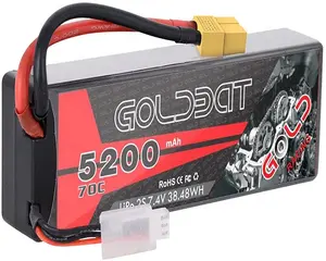 GOLDBAT 5.2Ah 70C 2S 7.4V נטענת RC רכב Truggy צעצועי RC ליתיום פולימר סוללה עבור השתמטן BX