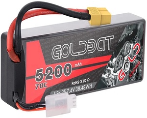 Batería Original GOLDBAT al por Mayor, 5.2Ah 70C 2S 7.4V Recargable, Paquete de Batería de Polímero de Litio para Autos RC, Truggy, Juguetes, para Evader - Product Image 1