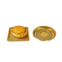 Plateau à dessert de luxe JS-601 en or pour mariage, fête d'anniversaire, plateau en plastique jetable pour mini-gâteaux triangulaires, pour pâtisserie, gâteau de lune