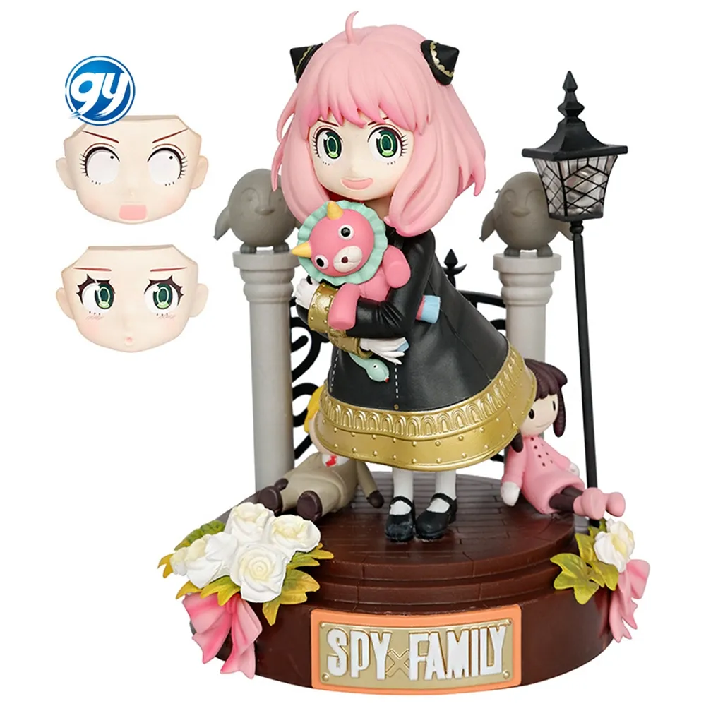 20cm casus X aile Anime figürü Kawaii GK Anya Forger Action Figure iki yedek yüzleri göndermek tahsil modeli oyuncak bebekler hediyeler