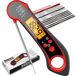 Competitive Price Kizen Foldable Handheld Food Meat Cooking Thermometer With Long Probe Max Min For BBQ Candy Home Alpha Griller