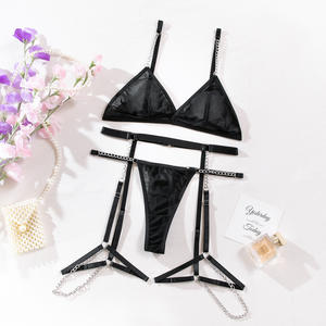 黑色透明网状链环式性感内衣 - Product Image 5