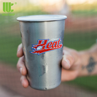 Unique Group 16oz en acier inoxydable double paroi chope à bière recyclable Black Jack Design Laser Logo Capacité pour le café