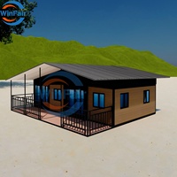 WinFair Philippines Petite maison conteneur préfabriquée avec balcon et toit pour villa de luxe / économique / à bas prix