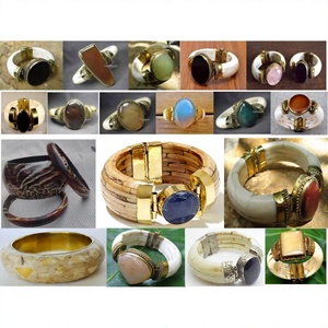Religious Style Ball Shape Ivory & <b>Resin</b> Women's Wedding Bangles Right/Left Hand Custom Size Jewelry - Product Image 1