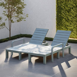Yoho PP plastique chaise longue de jardin 2 personnes lit de repos <span class=keywords><strong>piscine</strong></span> chaises longues amour siège résine salon chaise de plage sans bras - Product Image 3