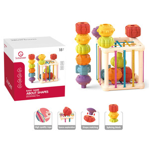 Cubo de actividades de dibujos animados para niños, juguete educativo sensorial para bebés, juego de clasificación de formas para niños pequeños - Product Image 2