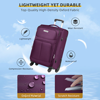 Ensemble Bagages d'Usine 5 Pièces, Coque Rigide en ABS avec Serrure TSA, Roues Pivotantes et Boîtier en Aluminium pour Voyages et Déplacements