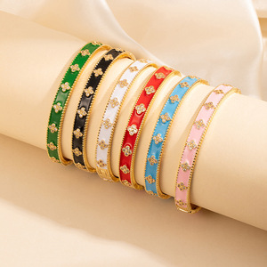 Flower Pattern <b>Bracelet</b> For Women Zinc Alloy <b>Crystal</b> Rhinestone Colorful Jewelry Set - Product Image 1