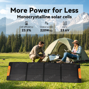 200W <b>Portable</b> Solar <b>Generator</b> Solar Foldable Waterproof <b>Camping</b> Power Supply Outdoor Charger Complete Energy Storage Kit - Product Image 3