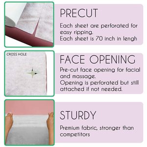 Sábanas Desechables para Cama <span class=keywords><strong>de</strong></span> Spa, 31" x 70", 50 Unidades, Cubierta Impermeable para Cama <span class=keywords><strong>de</strong></span> Spa, Rollo <span class=keywords><strong>de</strong></span> Papel para <span class=keywords><strong>Mesa</strong></span> <span class=keywords><strong>de</strong></span> Masaje, Spa, Tatuajes y Mesas - Product Image 6
