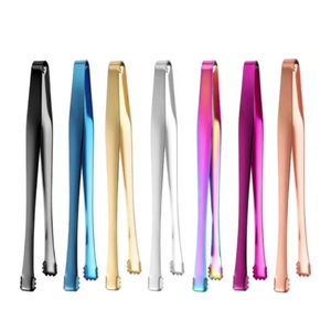 KitchenTea Party Coffee Bar Sliver Small Stainless Steel Sugar Cube <strong>Tongs</strong> <strong>Mini</strong> Ice <strong>Serving</strong> <strong>Tongs</strong> - Product Image 1
