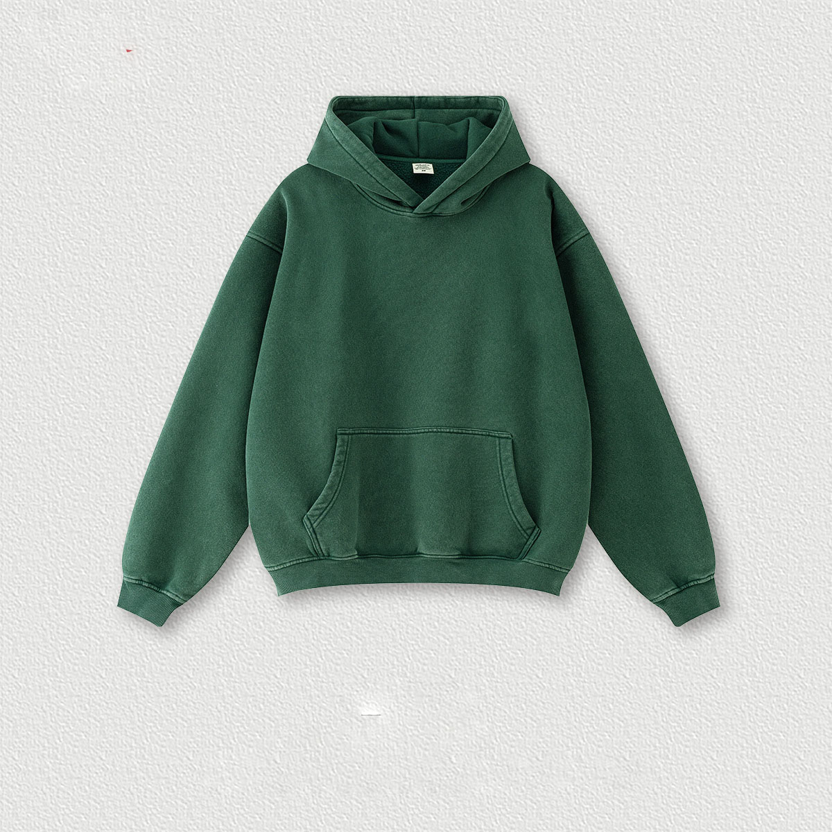 Custom 450 Gsm Green Streetwear Acid Wash Hoodie Oversized
