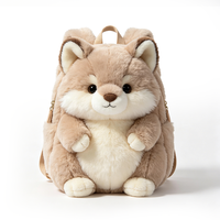 Sac à dos en peluche chien ODM, super doux, grande capacité, unisexe, pour l'école, rembourré en coton PP