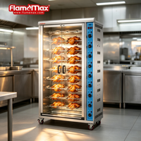 Four à rôtir au gaz à 9 broches en acier inoxydable robuste pour restaurant