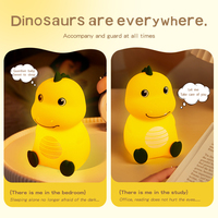 Veilleuse en silicone en forme de dinosaure de dessin animé, commande tactile, changement de couleur, rechargeable par USB, mini lampe LED pour la chambre d'enfant